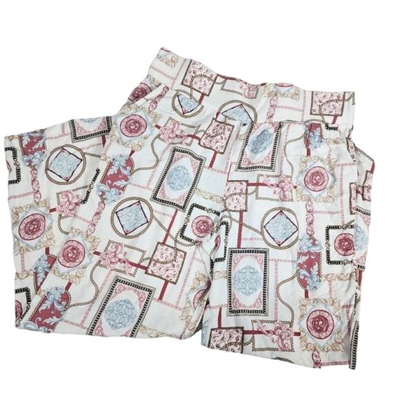 Guess Dira Palazzo Wide Leg Elastic Tie Printed Pants Size Large - Picture 1 of 7